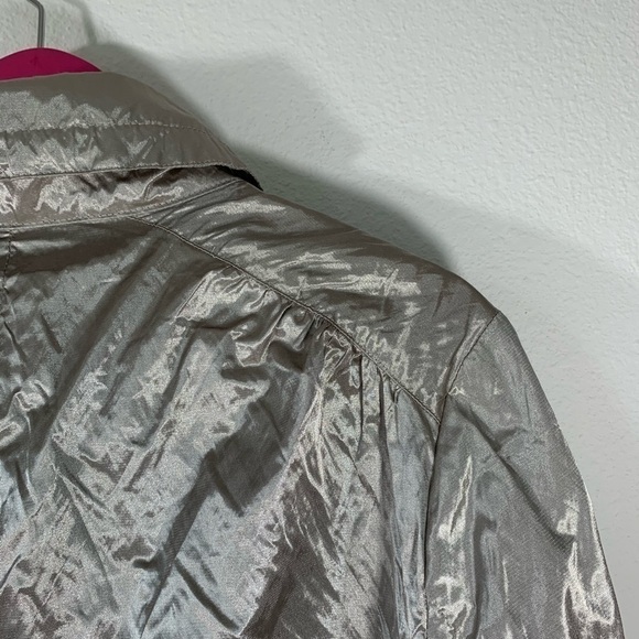 Vintage TravelSmith Metallic Silver Jacket Medium - Picture 7 of 7